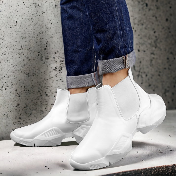 White Faux Leather Chelsea Boots Louis Vento